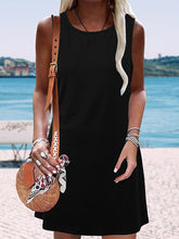 A-Line Loose Solid Color Round-Neck Mini Dresses